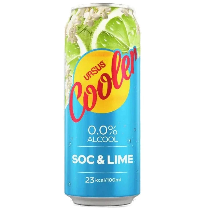 URSUS Cooler Soc si Lime 0% Doza 0.5L