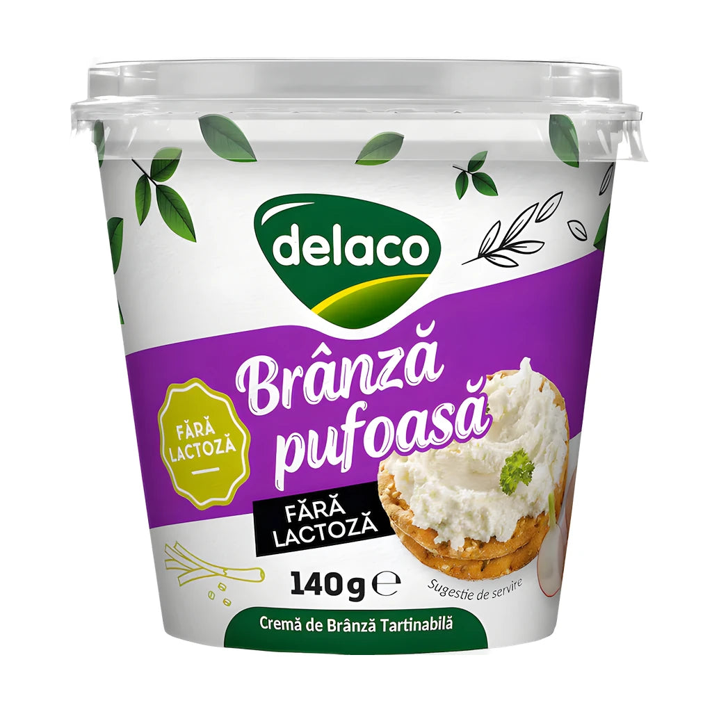 Delaco branza pufoasa fara lactoza 140g