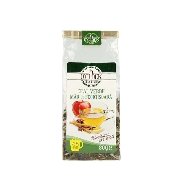 5 O'Clock Tea Ceai Verde cu Mar si Scortisoara, 80g