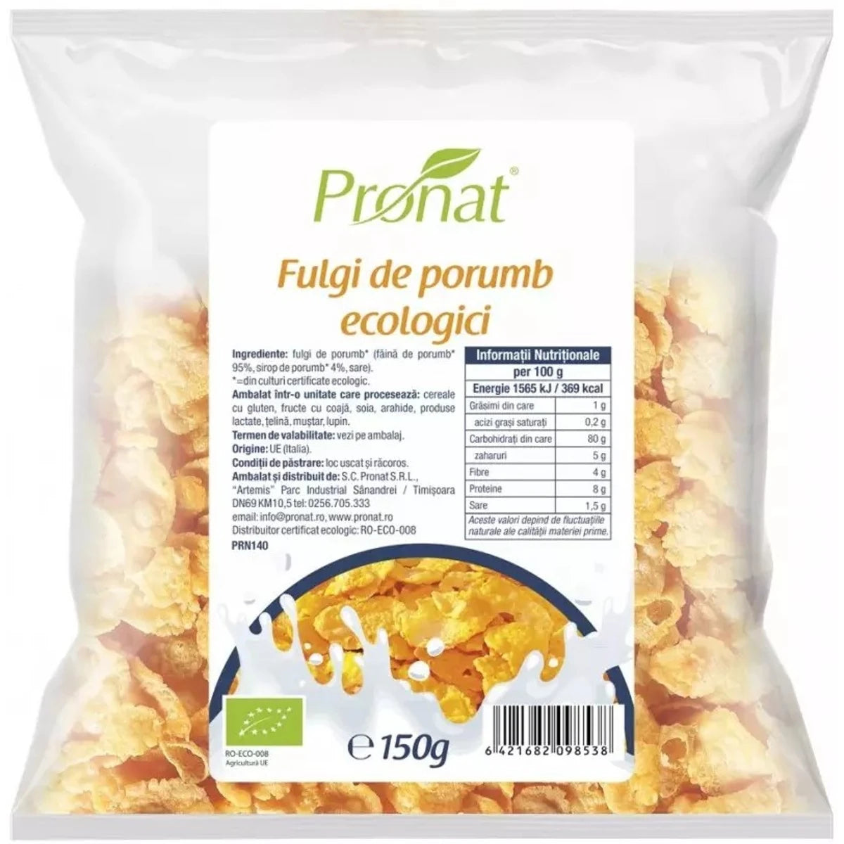 Pronat Fulgi de Porumb Eco, 150g