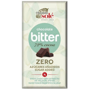 Chocolates Solé Ciocolată Amăruie cu Stevie, Fără Zahăr Adăugat, 72% Cacao, 100g