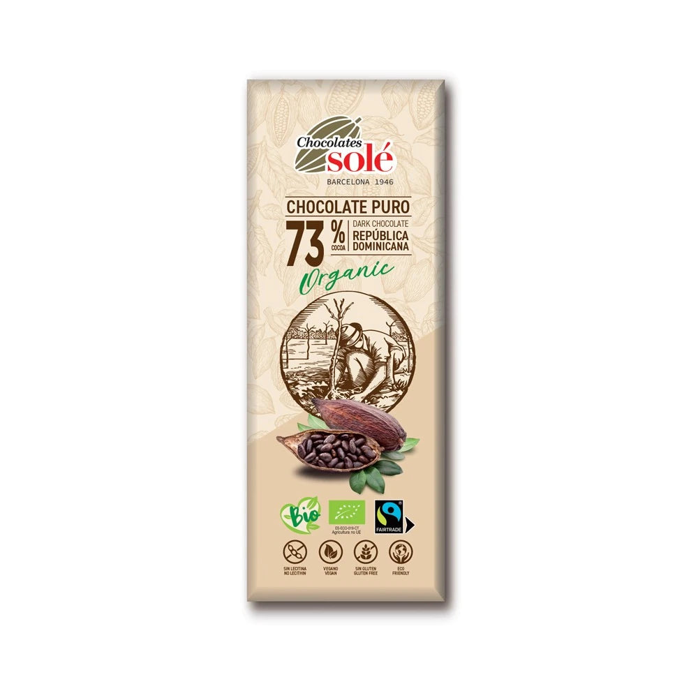 Chocolates Solé Ciocolată Neagră Bio 73% Cacao, 25g