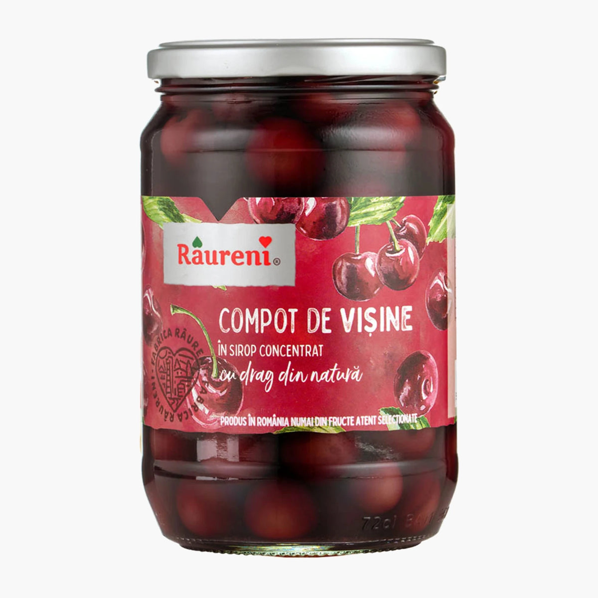 Raureni Compot de Visine in Sirop Concentrat 720g
