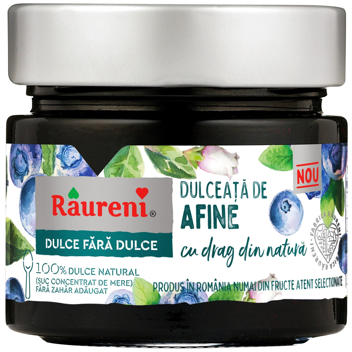 Raureni Dulceata de Afine fara Zahar Adaugat 240g