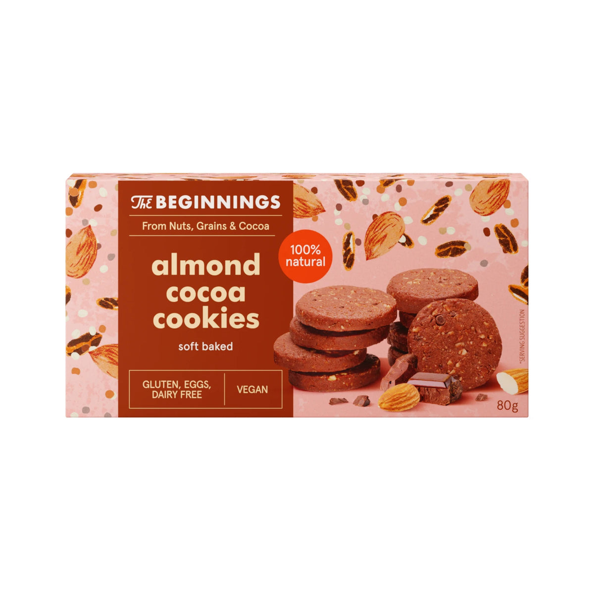 The Beginnings Cookies cu migdale și cacao 80g