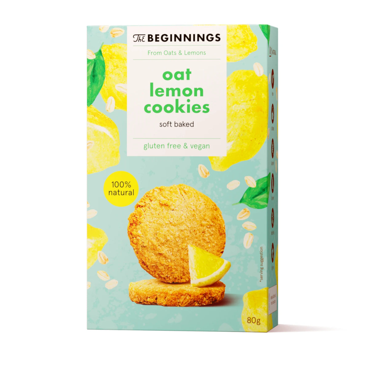 The Beginnings Cookies din ovăz cu lămâie 80g