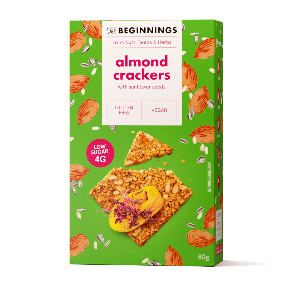 The Beginnings Crackers de migdale și semințe 80g