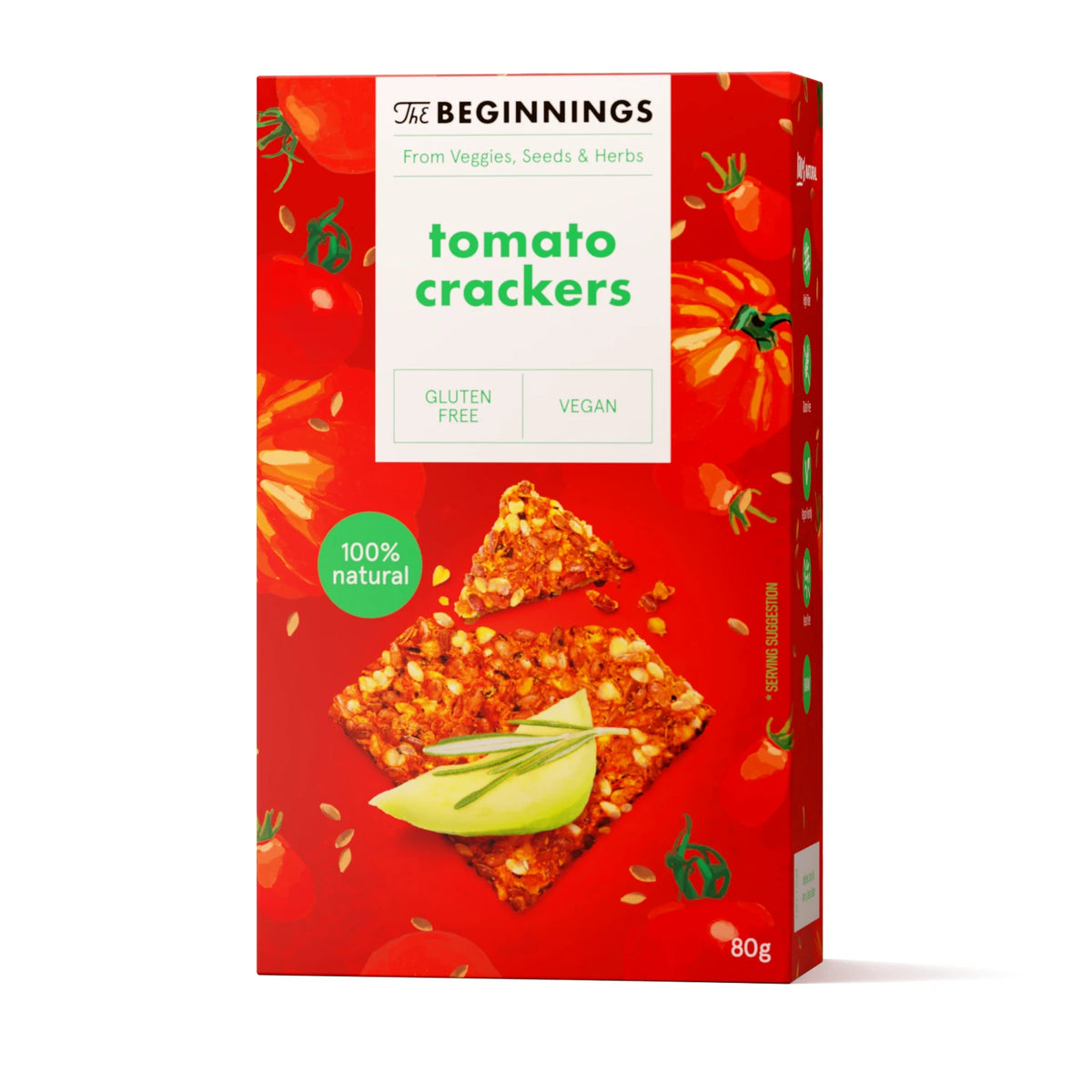 The Beginnings Crackers cu roșii 80g