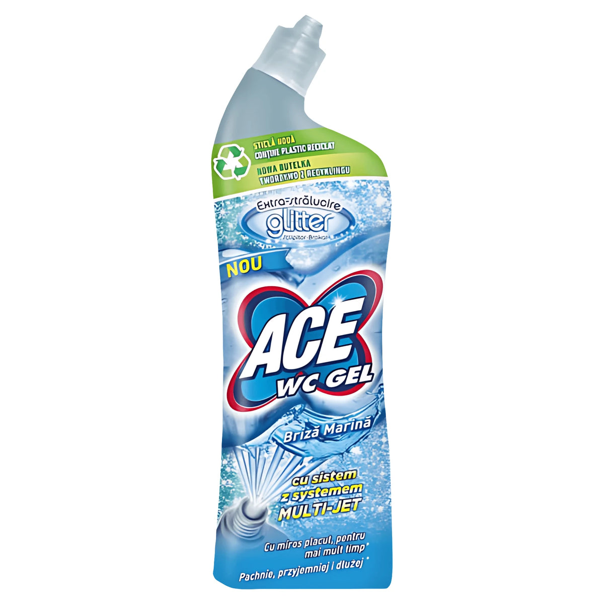 Ace Wc Gel Glitter, Gel Igienizant pentru Vasul de Toaleta, Briza Marina 700ml