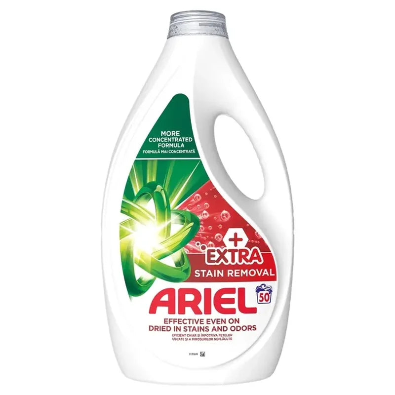 Ariel Extra Stain Removal, Detergent Automat de Rufe, Lichid, 50 Spalari 2.25L