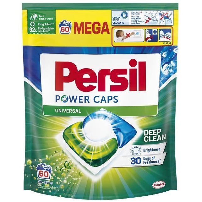 Persil Power Caps Universal Deep Clean, Detergent Automat de Rufe, Capsule, 60 Buc