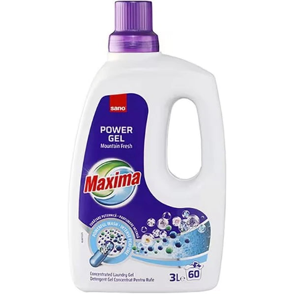 Sano Maxima Power Gel Mountain Fresh Detergent Rufe, 60 Spalari 3L