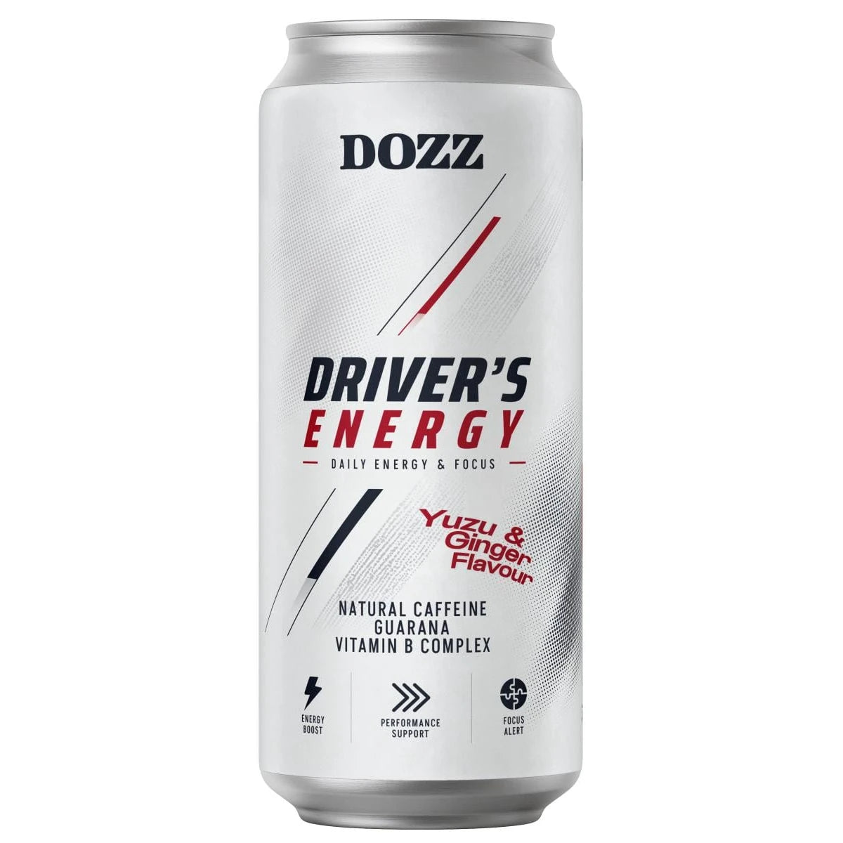 DOZZ Driver's Energy Yuzu & Ginger, Bautura Energizanta Carbogazoasa cu Guarana si Vitamine, Doza 330ml