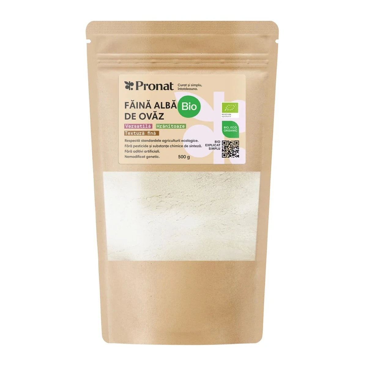 Pronat Făină Albă de Ovăz Eco, 500g