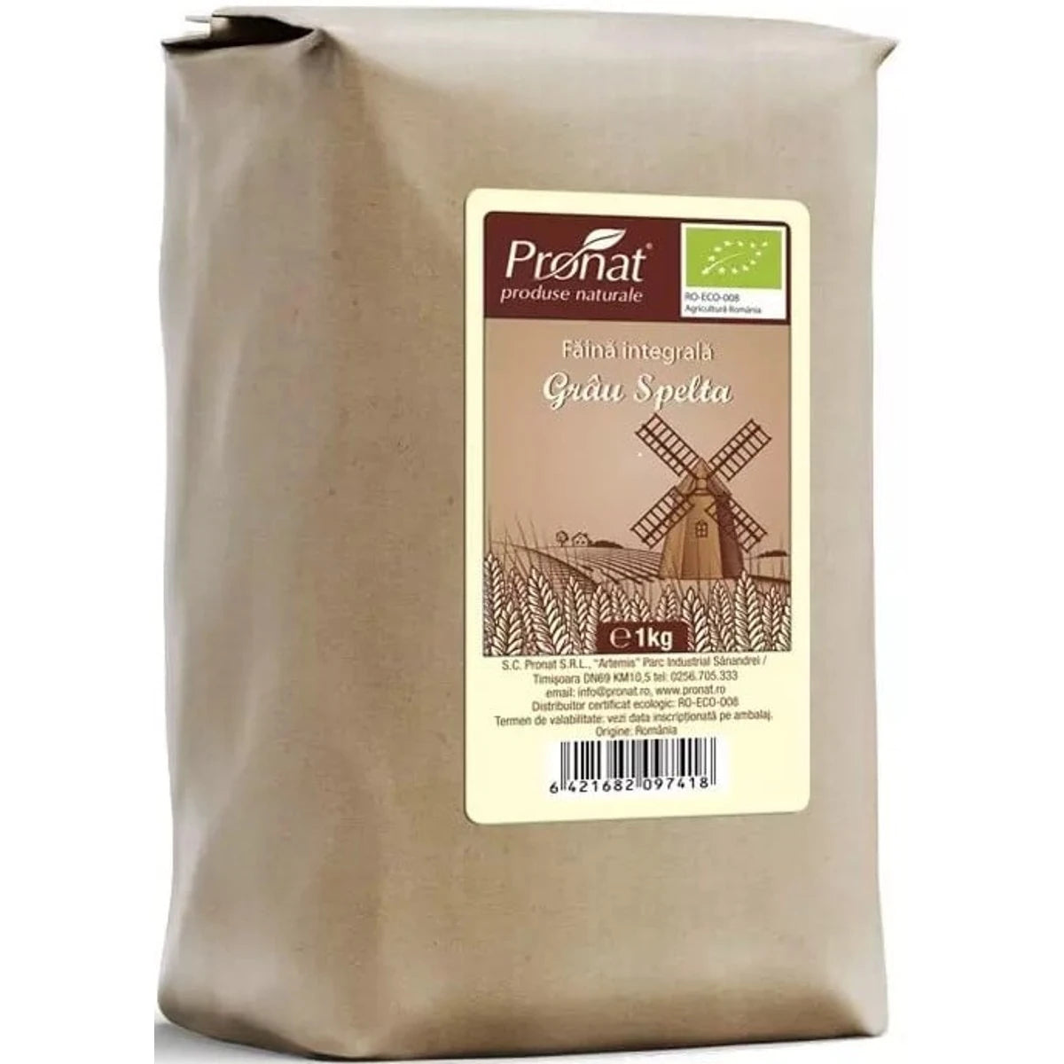 Pronat Făină Integrală de Grâu Spelta Eco, 1kg