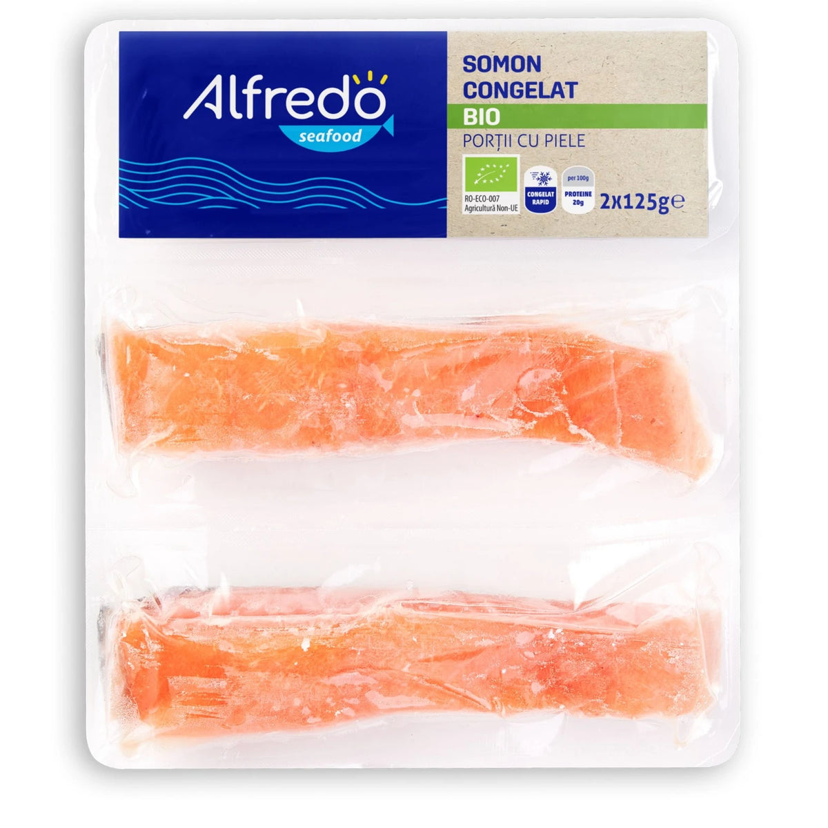 Alfredo Seafood File de Somon Norvegian BIO Congelat, 2x125 g