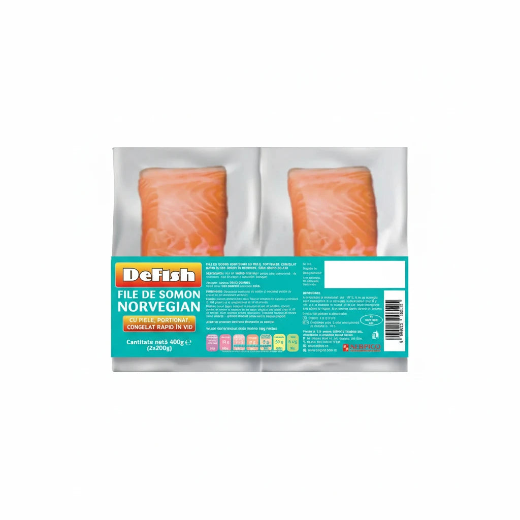 Defish Somon Norvegian cu Piele 2x200g