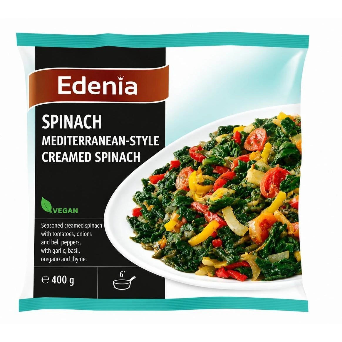 Edenia Spanac Gatit in Stil Mediteranean, 400g
