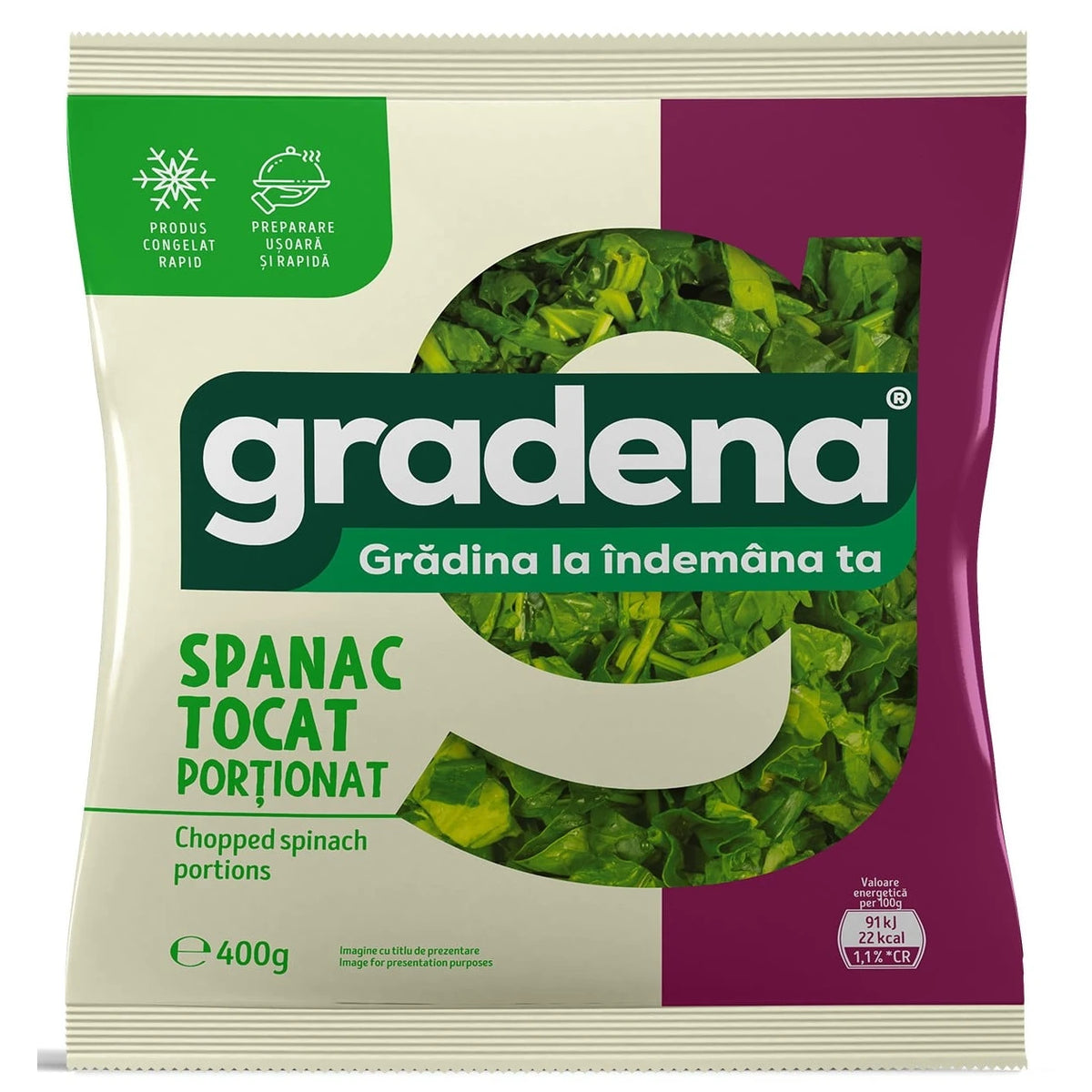 Gradena Spanac tocat portionat congelat 400 g