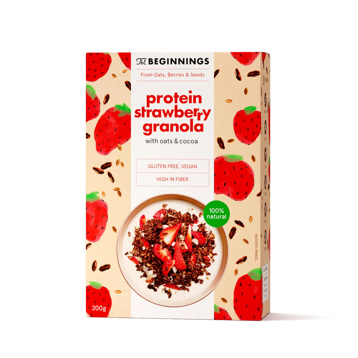 The Beginnings Granola proteică cu căpșuni 200g
