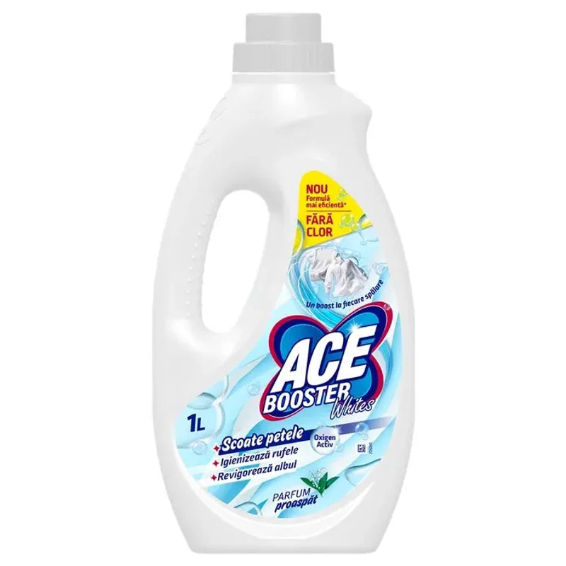 Ace Booster Whites, Solutie pentru Indepartat Petele, Fara Clor, Parfumat 1L