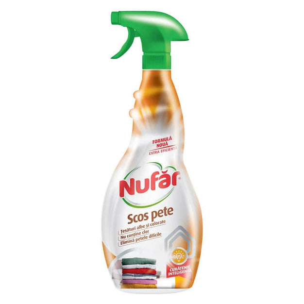 Nufar Solutie Scos Pete pentru Rufe Albe si Colorate, Fara Clor 500ml