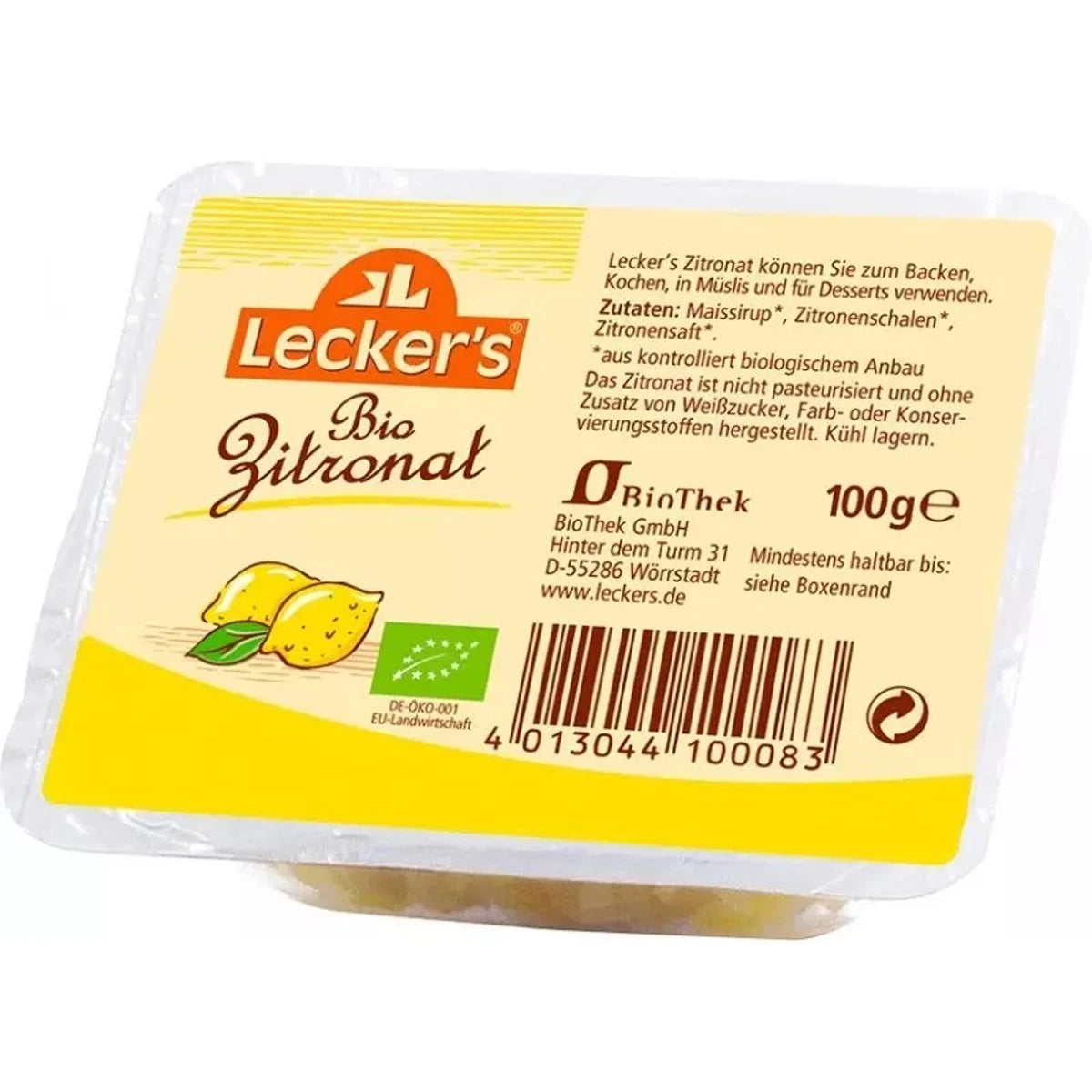 Lecker's Coajă de Lămâie Confiată Eco, 100g