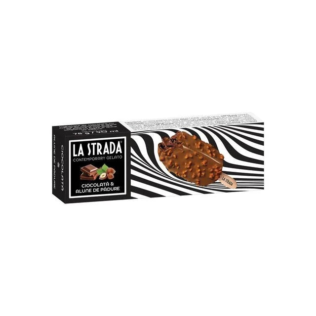 La Strada Inghetata de ciocolata cu crema de ciocolata si alune de padure 90ml