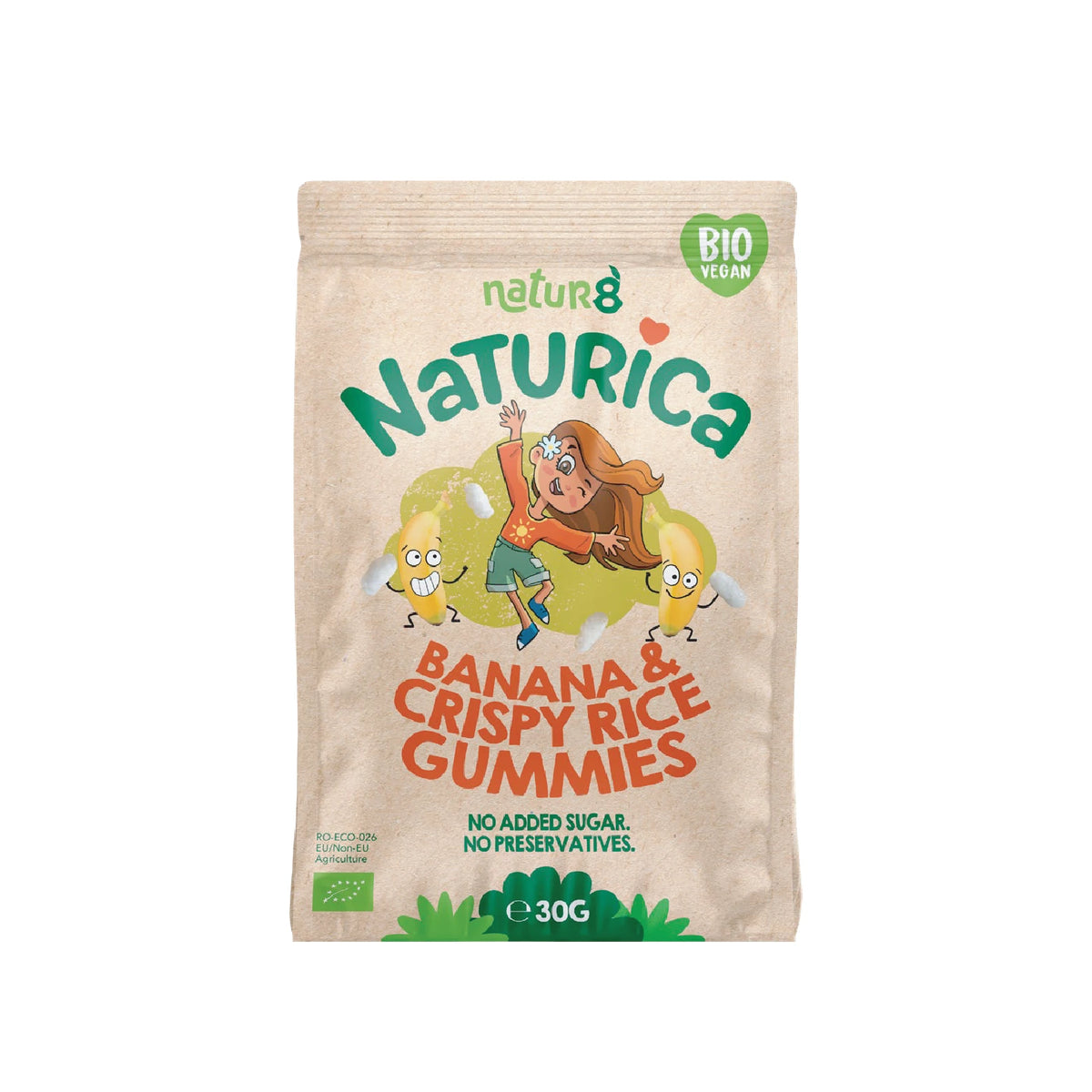 Naturica Fruit Gummies cu banane și orez expandat, 30g