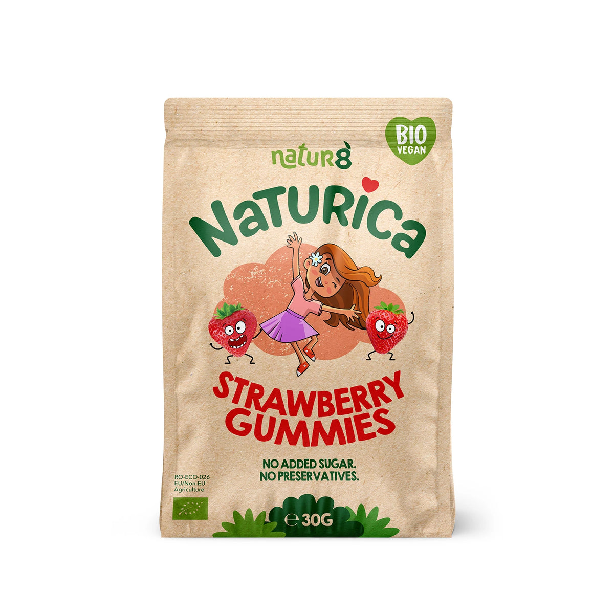 Naturica Fruit Gummies cu căpșuni, 30g