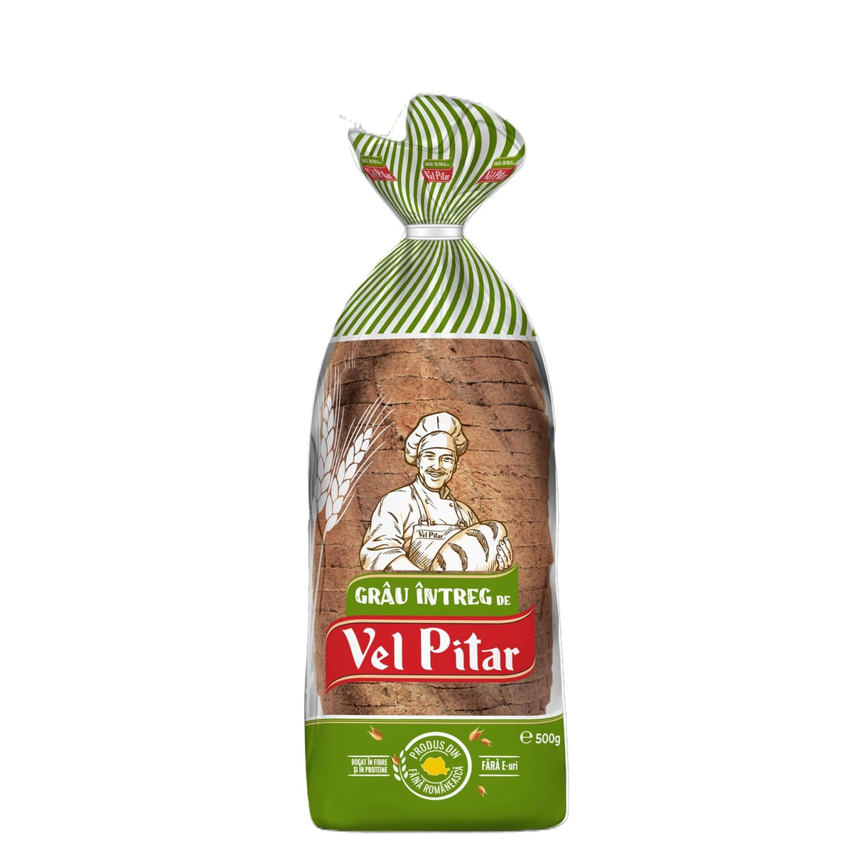 Vel Pitar Paine din Grau Intreg Feliata, 500 g