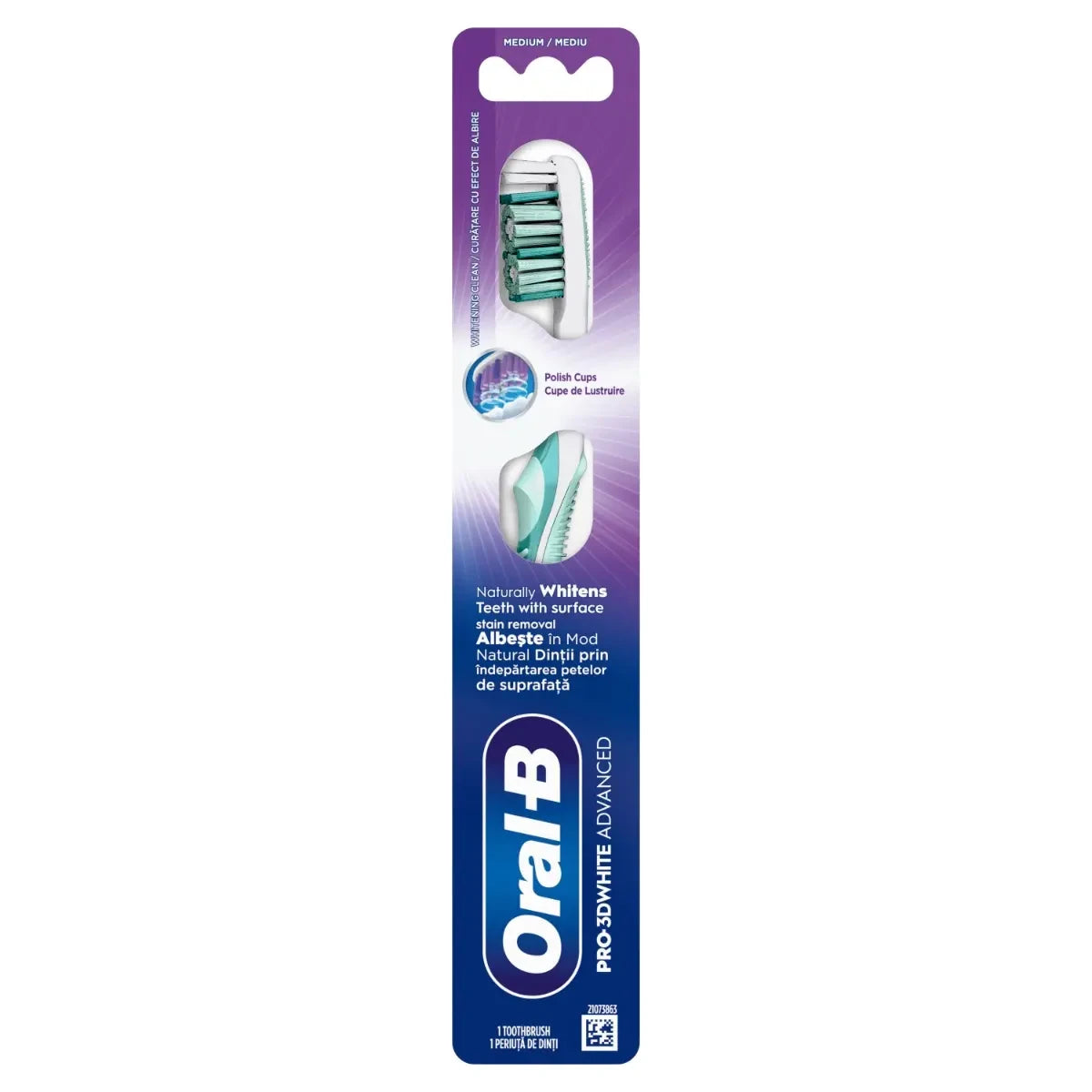 Oral-B Periuta de Dinti Pro-3DWhite Advanced Medium, 1 Bucata