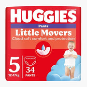 Huggies Little Movers Pants, Scutece Chilotel, 12-17 kg, Marime 5, Băieți, Jumbo Pack, 34 Buc