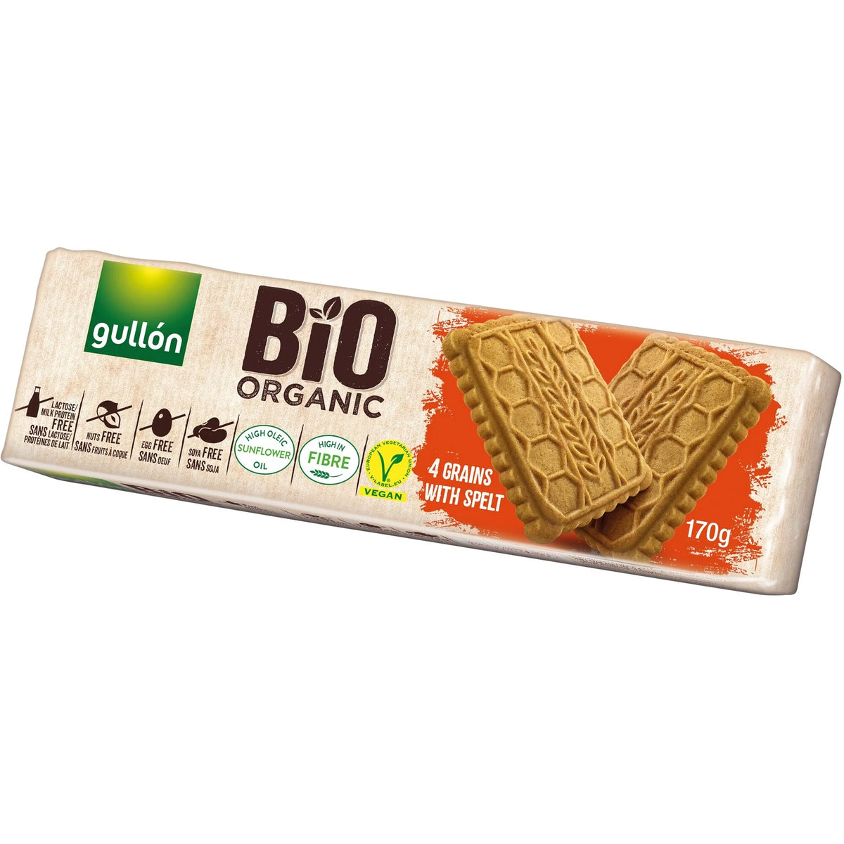 Gullon Biscuiti ECO Vegani cu 4 Cereale, 170 g