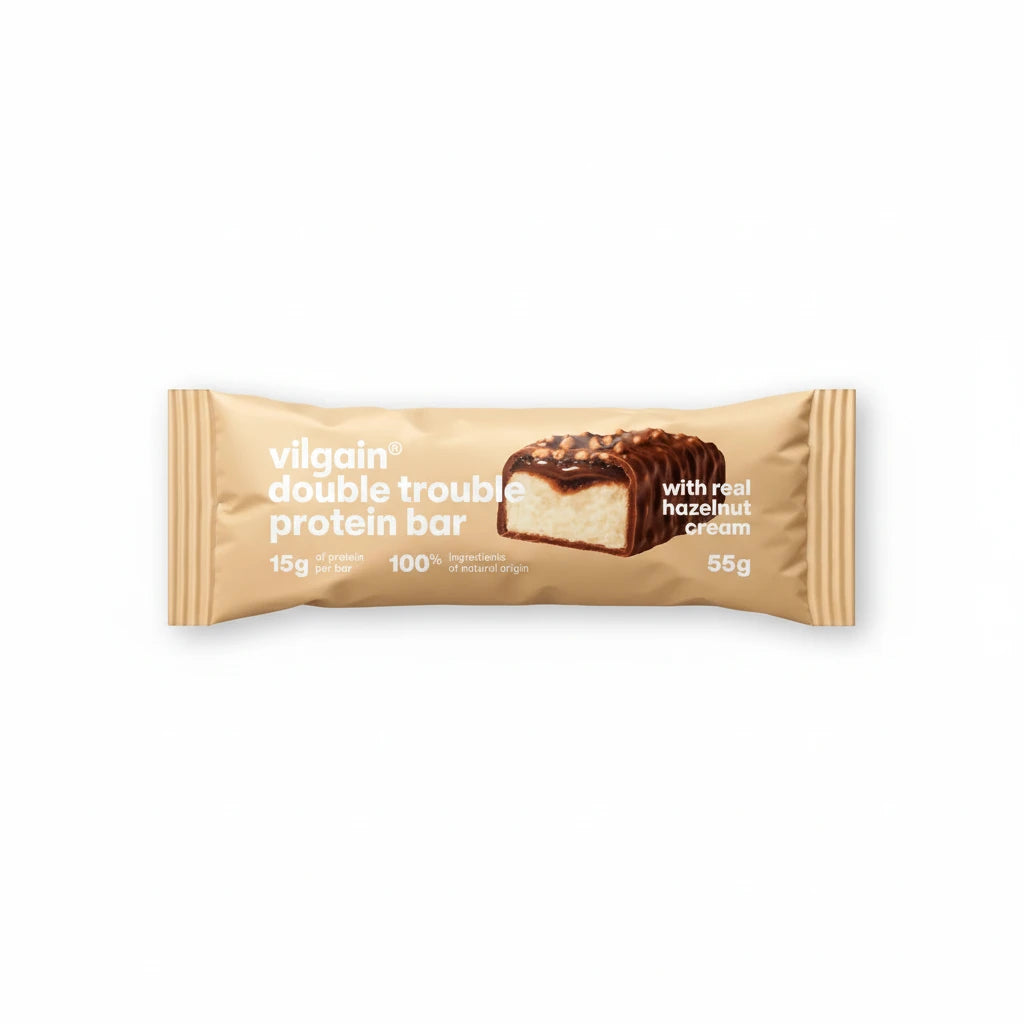 Vilgain Baton proteic crema de alune cu ciocolata si lapte