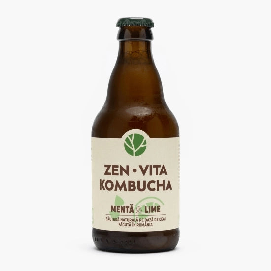 Zenvita Kombucha cu Menta & Lime Sticla 0.33L