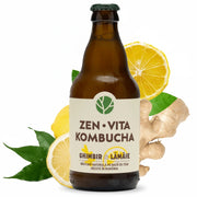 Zenvita Kombucha cu Ghimbir & Lamaie 0.33L