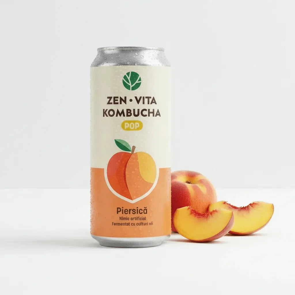 Zenvita Kombucha Pop cu Piersica 0.33L