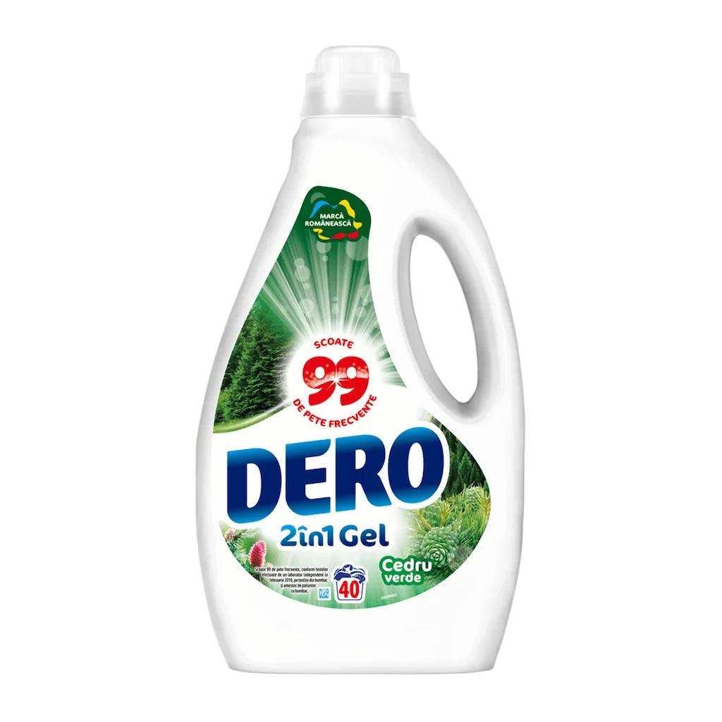 Dero Cedru Verde Detergent Rufe Lichid, 40 Spalari 2L