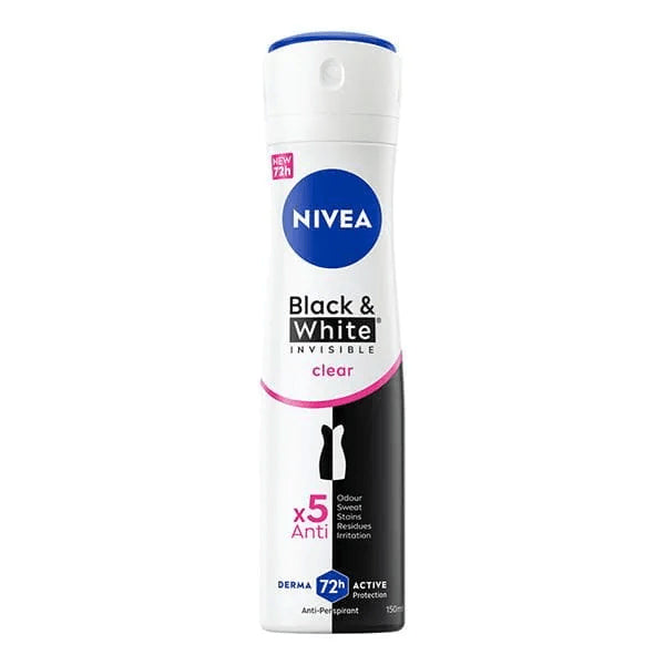 Nivea Deodorant Spray Women Black & White Invisible Clear 150ml